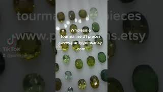 Natural green Tourmaline gemstone 31 piece set www.puritygems.etsy.com