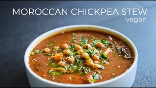Moroccan inspired Chickpea Stew Recipe | EASY ONE POT MEAL IDEA!