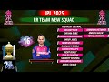 ipl 2025 rajasthan royals team new squad rr team squad ipl 2025 rr squad 2025