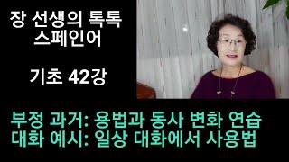 부정 과거:용법과 규칙 변화/ 일상 대화에서 사용법 예시 [장 선생의 톡톡 스페인어 기초 42강]