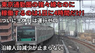 【常磐線】1日に4時間しか稼働しない複々線、ついに土休日は運行ゼロで今後どうなるのか