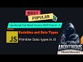 Primitive Data types in JS | Variables and Data Types | HackVenom