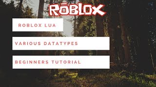 Roblox Lua Beginners Tutorial - Various Data Types