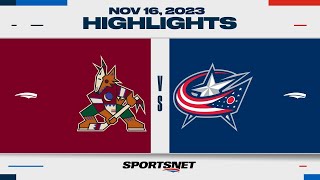 NHL Highlights | Coyotes vs. Blue Jackets - November 16, 2023