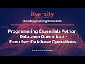 Programming Essentials Python - Database Operations - Exercise - Database Operations