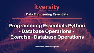 Programming Essentials Python - Database Operations - Exercise - Database Operations