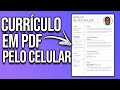 Como FAZER CURRÍCULO pelo celular em PDF