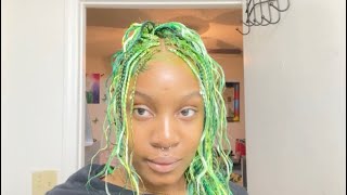 50 Shades of Green Layered Box Braids