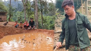 my husband and i dig a pond for the ducklings!. cooking family meals. farm life