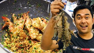 Secrets of cooking Garlic and Lemon grass  fried shrimp of Cambodia.