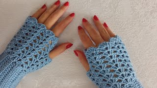 Su Taşı Modelli Parmaksız Eldiven Yapımı/Waterstone Patterned Fingerless Glove Making