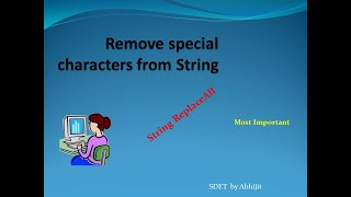 Remove Special characters from string || Interview Question Java code #softwaretesting