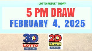 Lotto Result Today 5pm February 4, 2025 Swertres Ez2 Pcso