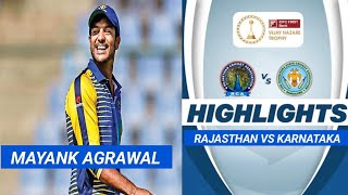 VHT 2024 । Rajsthan vs Karnataka Vijay Hazare Trophy match highlights । Vijay Hazare Match highlight