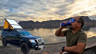 To warmer weather! Waterfront Winter Camping in Lake Havasu