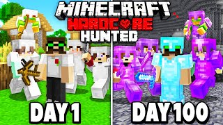 I Survived 100 days in Hardcore Minecraft Manhunt....4 Hunters Edition