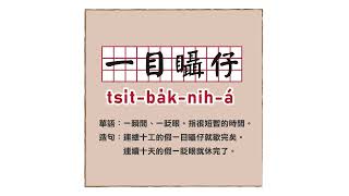 【看圖學台語】｜一目𥍉仔(tsi̍t-ba̍k-nih-á)