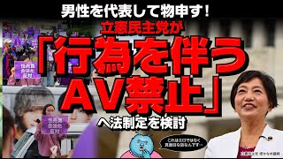 【これはエロではなく真面目な話なんです】立憲民主党が「行為を伴うAV禁止」へ法制定を検討！