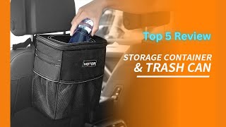 ✔HOTOR Car Trash Can with Lid and Storage Pockets(138)