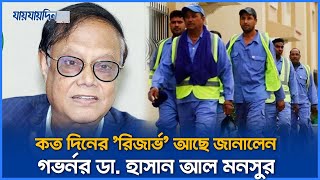 কত দিনের 'রিজার্ভ' আছে জানালেন গভর্নর ডা. হাসান আল মনসুরl Daily Jaijaidin