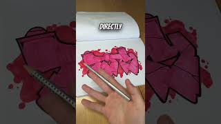 How to do graffiti drop shadows, for beginners 👈 #graffiti #graff #tutorial #youtube #shorts