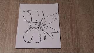 #23 Simple Drawing | HOW TO DRAW A RIBBON? Bow, present, gift.