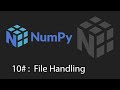 Python Numpy Tutorial - 10 - File Handling