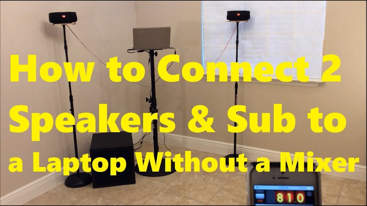 How To Connect 2 Speakers & Sub To PC Without A Mixer - YouTube