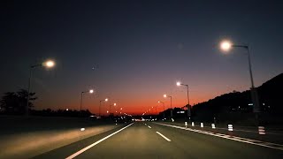 [4K Sunset Drive] 고속도로 노을 드라이브 | Beautiful Sunset Highway Drive | LOFI - R&B