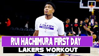 Lakers Rui Hachimura first Lakers Workout with Phil Handy