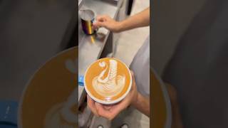 How to make simple Rosetta with swan 🦢 latte art #shorts