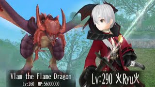 Toram Online-Solo Training Against Vlam the Flame Dragon Ultimate (Agi Katana)