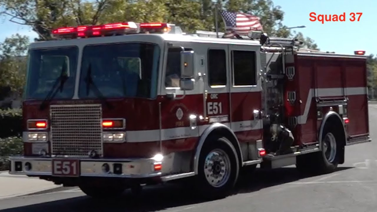 Orange County Fire E51 Responding (x2) - YouTube