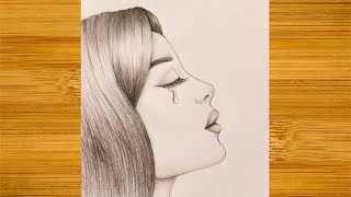 Draw a Sad Girl for beginners-Step by step | Art Tutorials