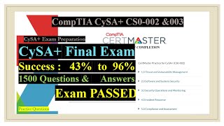 CySA+ Practice Questions | CompTIA CySA+ Final  Exam Questions | Cysa+ Dumps | Exam # 1.