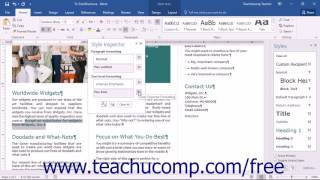 Word 2016 Tutorial Using the Style Inspector Pane Microsoft Training