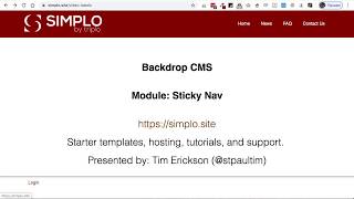 Backdrop CMS Modules: - Sticky Nav
