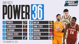 Men's college basketball rankings: Tennessee climbs to No. 2 in Power 36