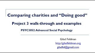 Factors in comparing charities: Tutorial session for Project 3 | Week 9 ASP 2024