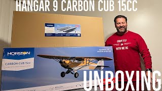 Hangar 9 Carbon Cub 15cc Gasoline on Floats. UnboxingAll Spektrum Components/Receiver/Batteries/etc.