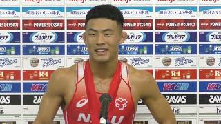 2022年明治杯全日本選抜インタビュー 63kg級・池田龍斗（日体クラブ＝昨年の学生王者、初優勝で世界選手権へ）