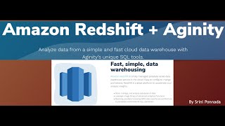 Query Redshift Data Using Aginity Pro