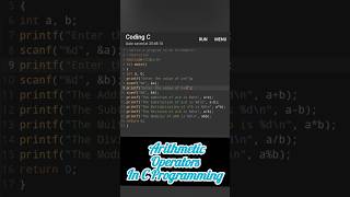 Arithmetic Operations in C-Programming with examples #arithmeticoperations #cprogram