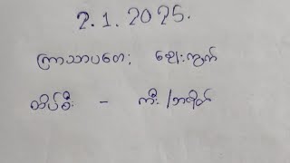 (2.1.2025)(ကြာသာပတေး) (တစ်ရက်စာ)  စျေးကွက် ထိပ်စီး ကီးဘရိတ်