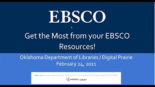 EBSCOadmin Overview ODL