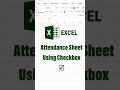 Excel Easy Tip🔥Make Attendance Sheet Using Checkboxes☑️ #shorts #viralshorts #exceltips