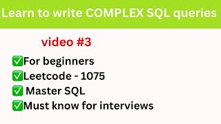 Learn how to write SQL Queries - Beginners (Practice complex SQL Queries) | Leetcode Problem 1251