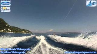 Sunshine and Nissaki beach watersports wakeboard by watersportsgreece com