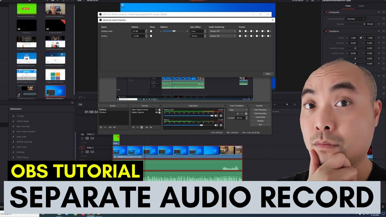 How To Record Multiple Audio Tracks In Obs Studio Obs Tutorial Youtube