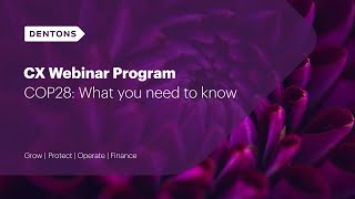 CX Webinar: COP28 - What you need to know